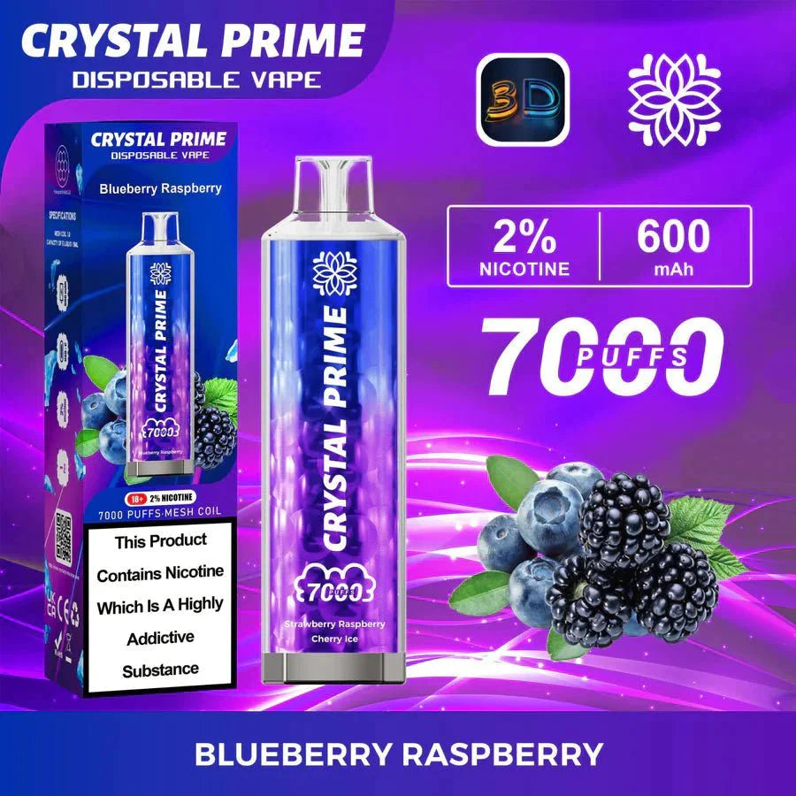 Crystal Prime 7000 Puffs Disposable Vape Device Box of 10 - Vape Wholesale Mcr