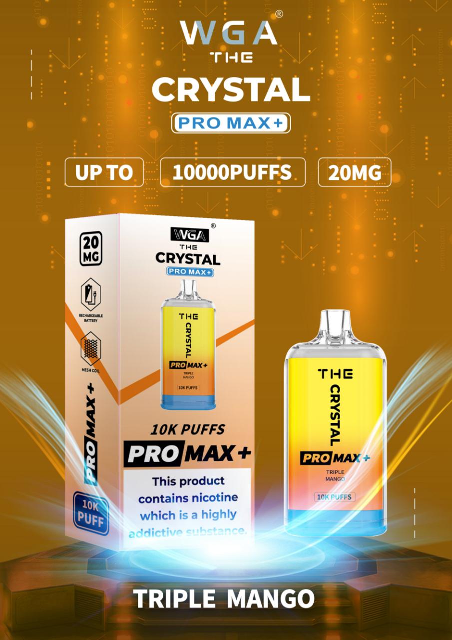 The Crystal Pro Max + 10000 Disposable Vape Pod Box of 10 - Vape Wholesale Mcr