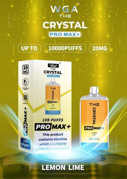 The Crystal Pro Max + 10000 Disposable Vape Pod Box of 10 - Vape Wholesale Mcr