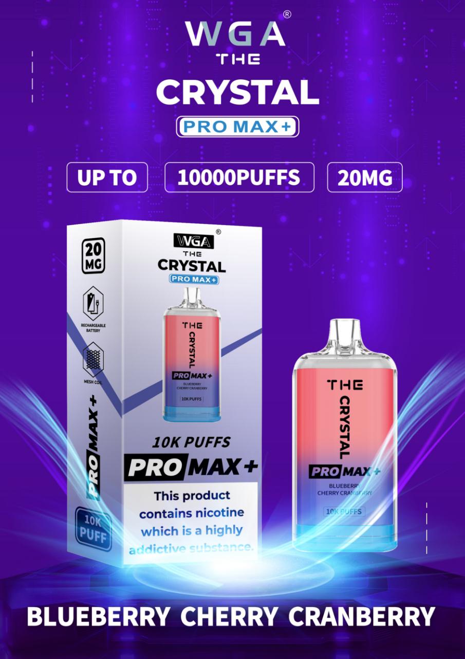 The Crystal Pro Max + 10000 Disposable Vape Pod Box of 10 - Vape Wholesale Mcr