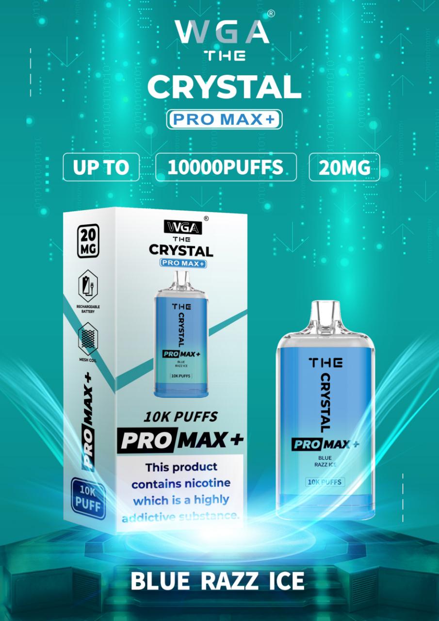 The Crystal Pro Max + 10000 Disposable Vape Pod Box of 10 - Vape Wholesale Mcr