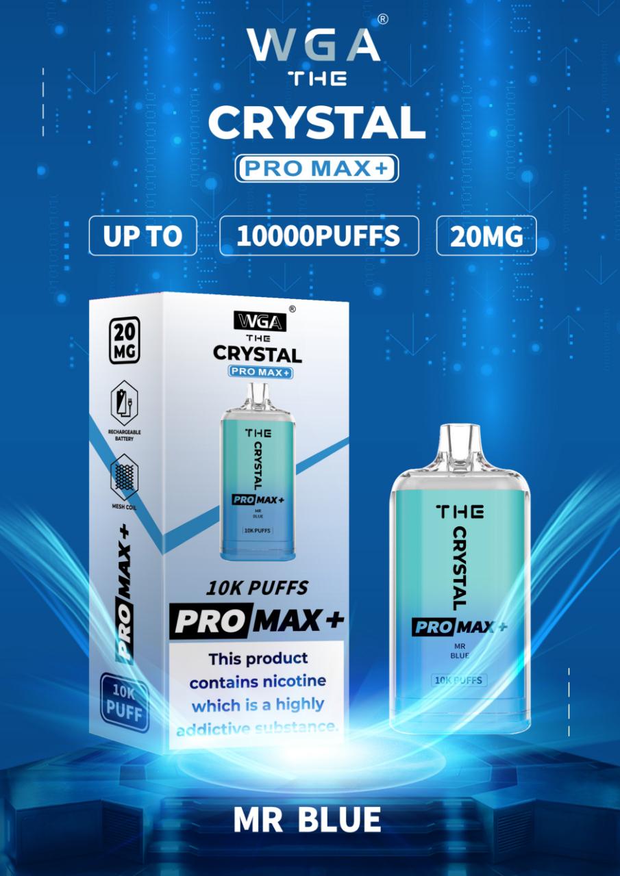 The Crystal Pro Max + 10000 Disposable Vape Pod Box of 10 - Vape Wholesale Mcr