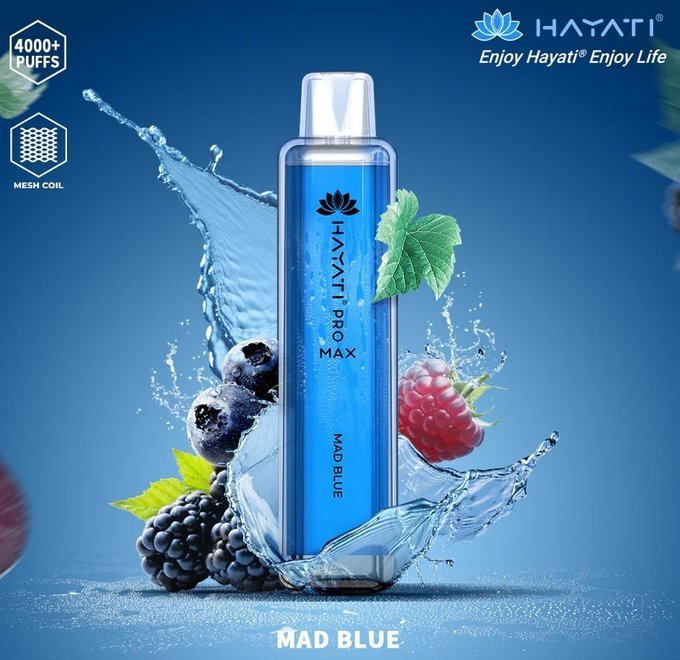 Zero Nicotine Hayati Crystal Pro Max 4000 Disposable Vape Puff Bar Box of 10 - Vape Wholesale Mcr